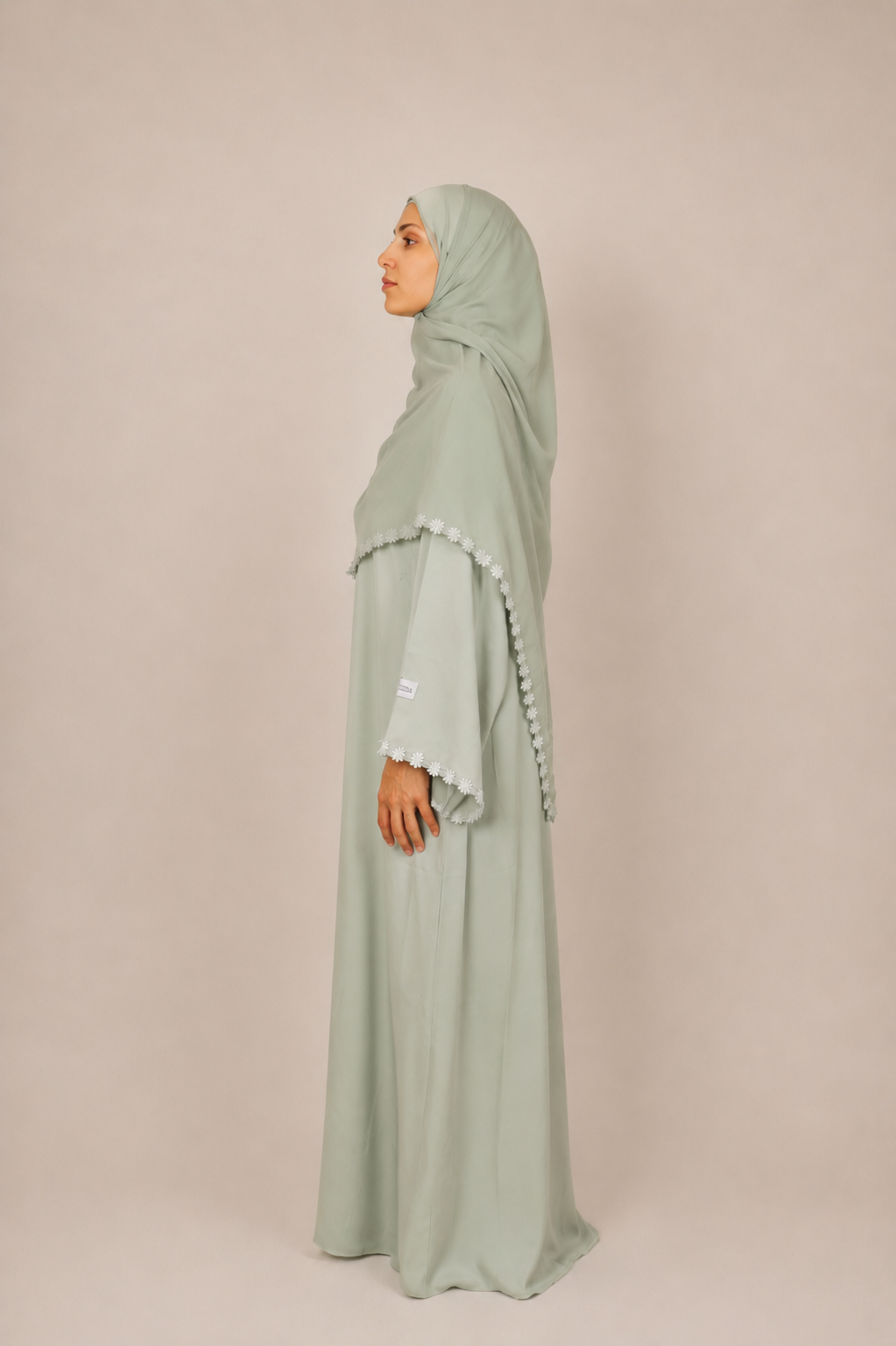 Lace Abaya - Mint