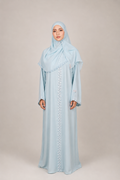 Lace Abaya - Sky