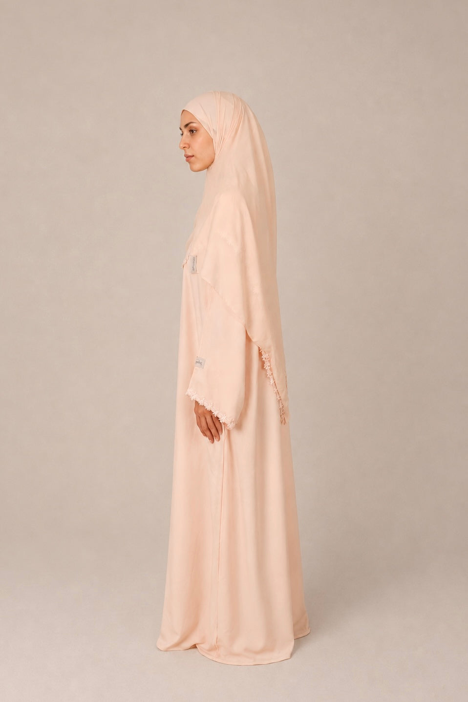 Lace Abaya - Blush