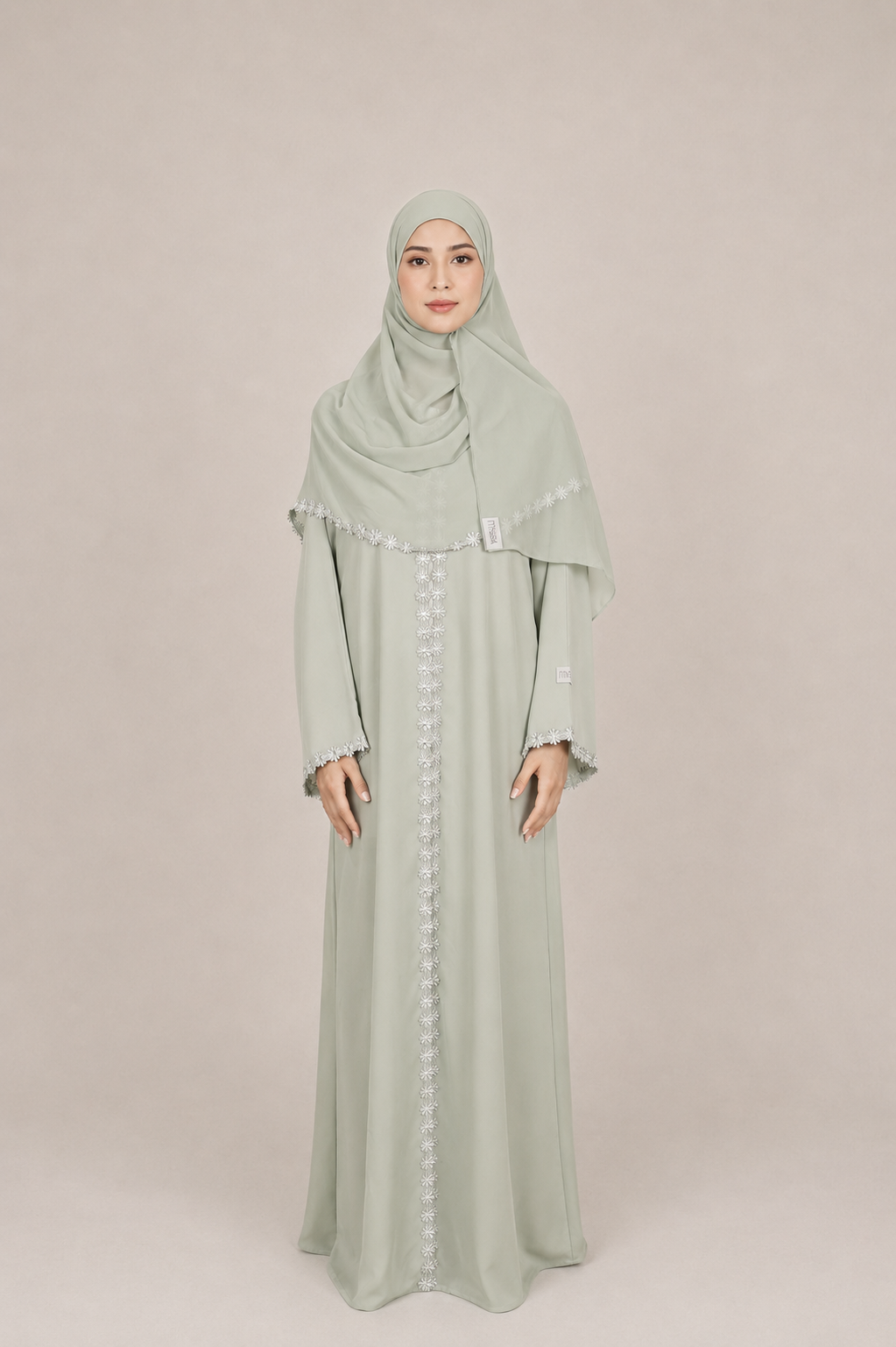 Lace Abaya - Mint