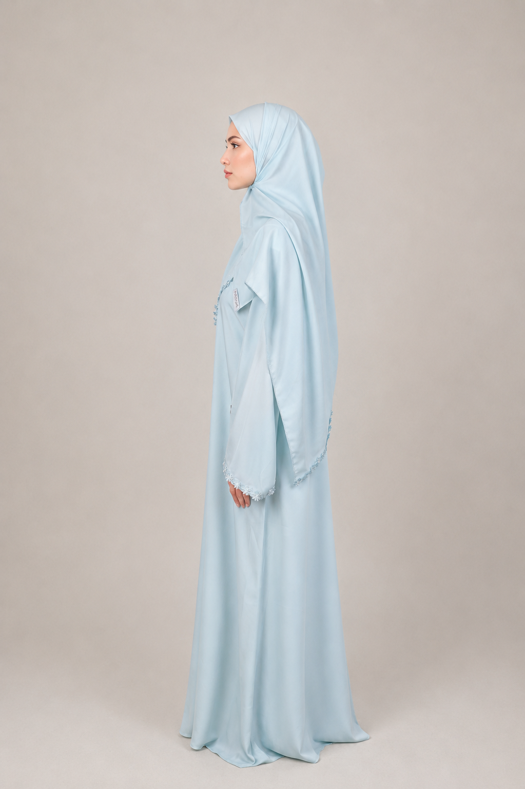 Lace Abaya - Sky