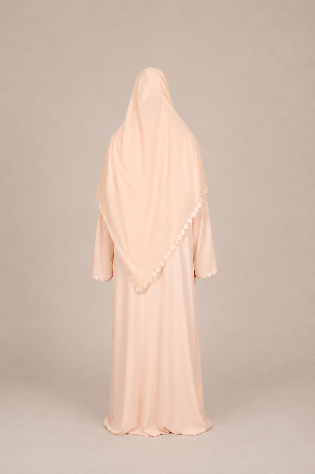Lace Abaya - Blush