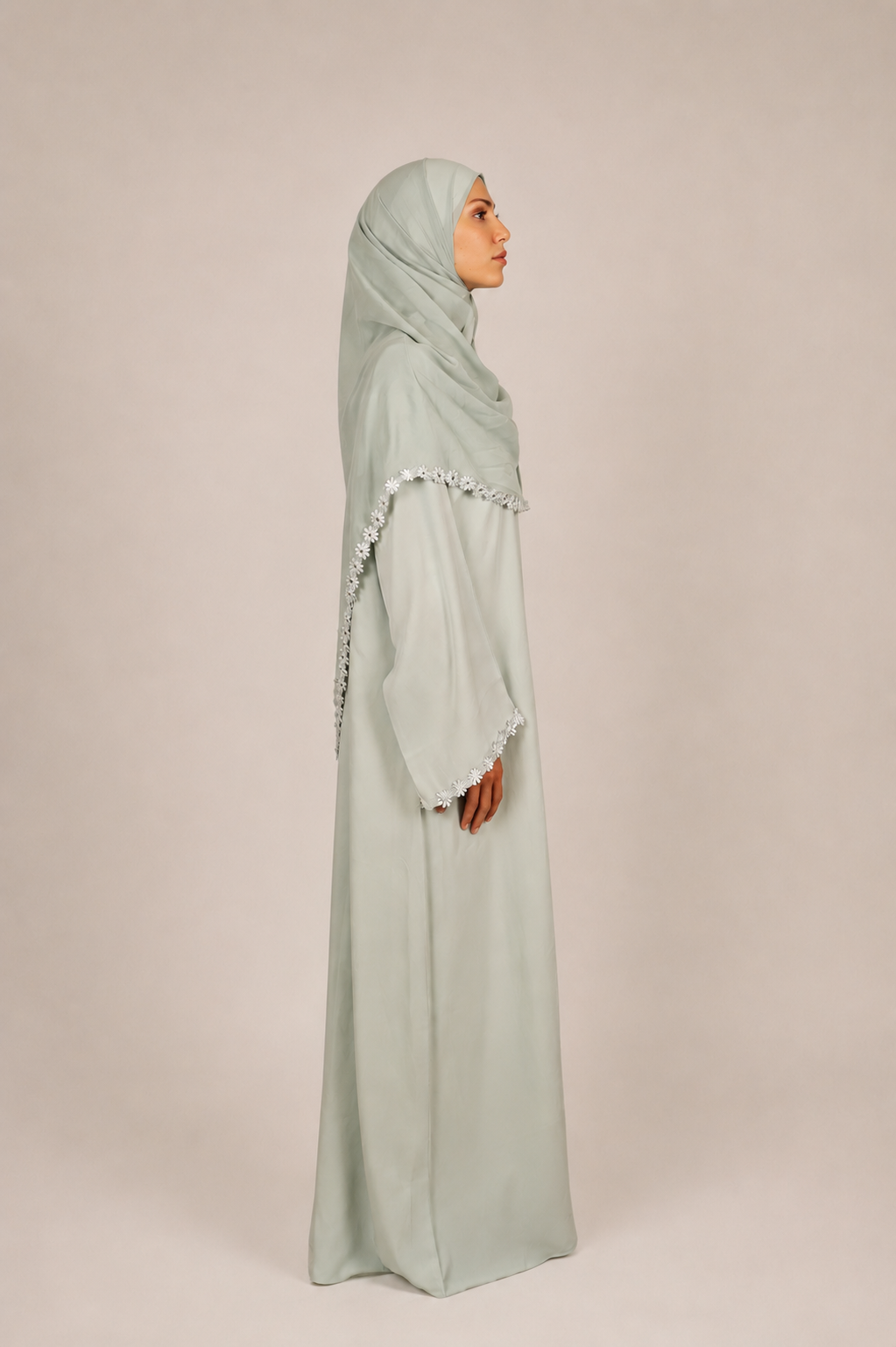 Lace Abaya - Mint