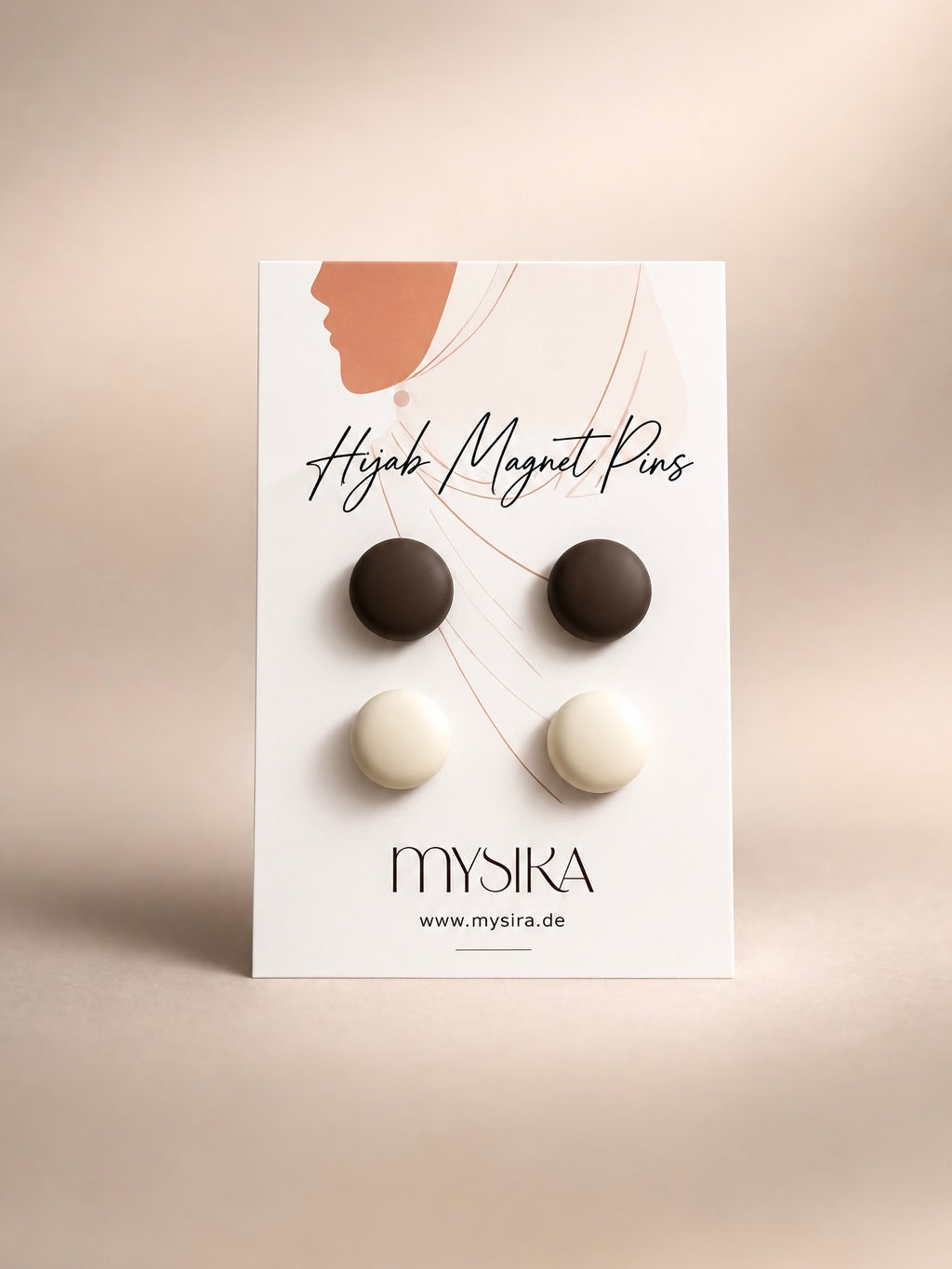 Hijab Magnet Pins – 4er-Set (Creme + Beige)